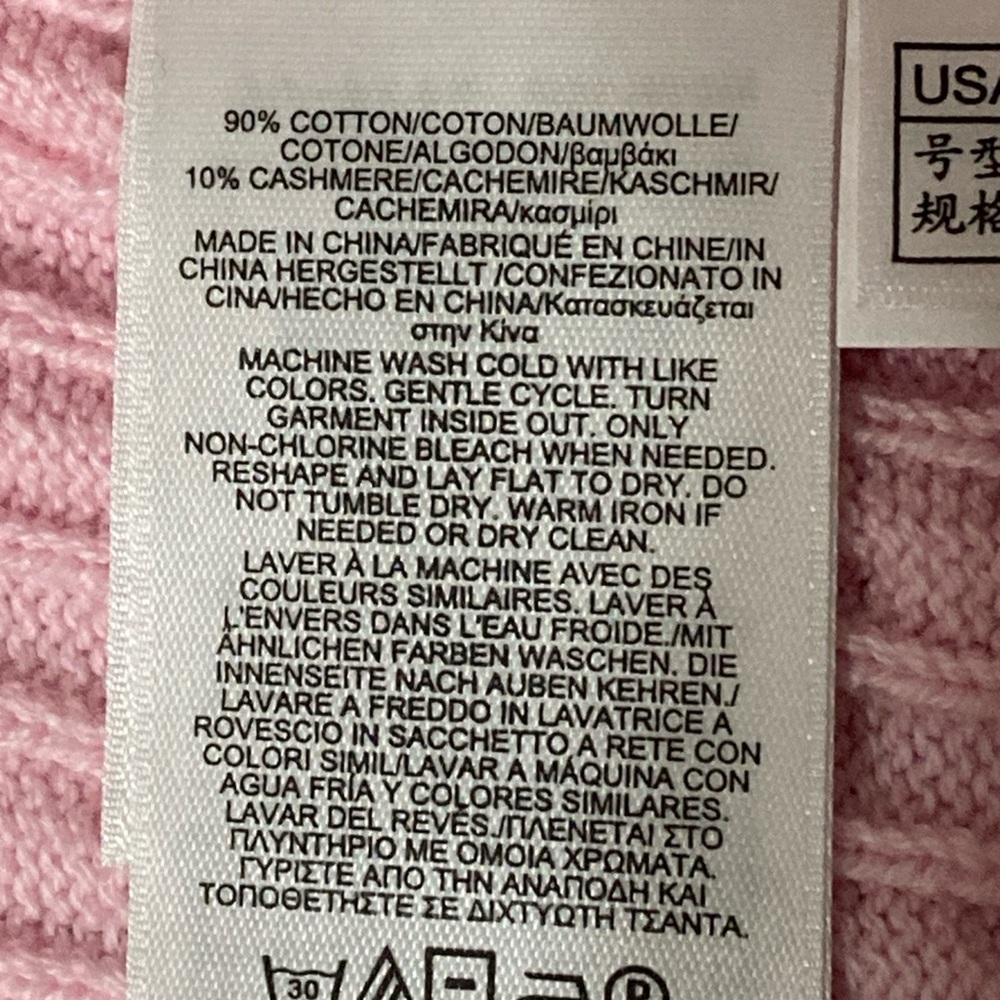 NWT Brooks Brothers Light Pink Cable Knit cotton cashmere Sweater medium - Picture 4 of 6
